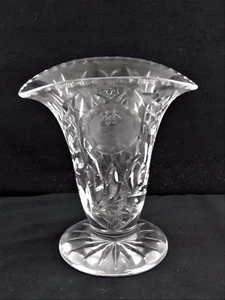 Crystal Glass Handcut Vase Classic Sparkle Design 8" tall Vintage - Picture 1 of 2