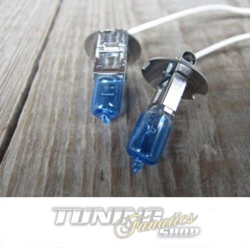 2 Pieces Xenon Look Cobalt Blue Bulbs H3 55 Watt 6000K White 12V - Image 1 of 1