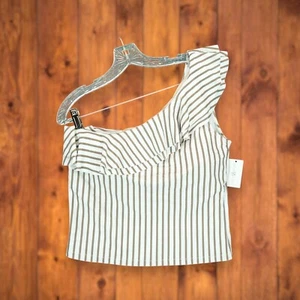 NWT Brynn & Brooke Swim Top One Shoulder Striped Pattern Women's Size XL - Picture 1 of 4