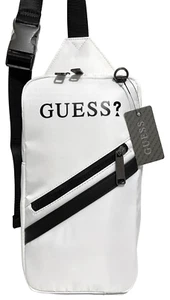 GUESS TOBY LOGO CROSSBODY SLING BACKPACK BAG White Black • AUTHENTIC New BNWT - Picture 1 of 17