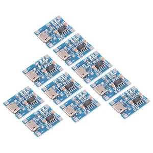 10pcs 5V Micro USB 1A 18650 Lithium Battery Charger Board Module TP4056 TE585 - Foto 1 di 8