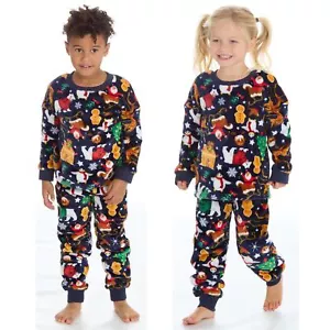 Pijamas de Navidad de lana para niños/niñas conjunto de pijamas PJ de 2 a 13 años - Imagen 1 de 18