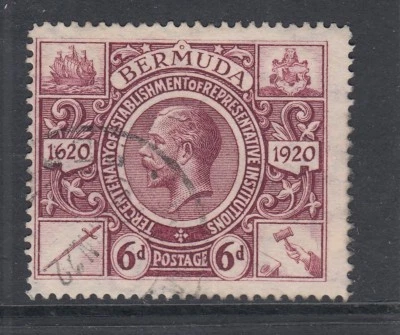BERMUDA SG72, 6d purple, FINE USED, CDS. Cat £65. - Image 1 of 2