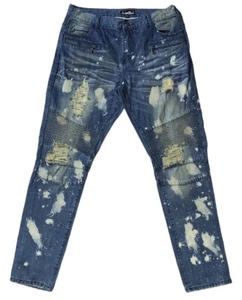 Preowned- Embellish Slim Skinny Distressed Classic Denim Jeans Mens (Size 40) - Picture 1 of 12