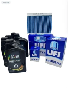 KIT TAGLIANDO 500 X 1.6 MJT MULTIJET 4 FILTRI ORIGINALI 5 LT SELENIA WR 5W30 - Picture 1 of 5