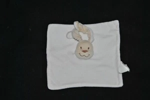 Peluche doudou lapin beige plat blanc KIMBALOO la halle BE - Picture 1 of 1