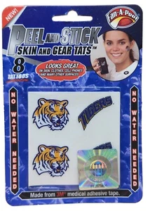 TATUAJES PELAR Y PEGAR LSU Tigers - 8 por paquete Universidad Estatal de Louisiana, NUEVO - Imagen 1 de 4