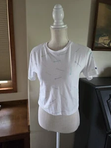 Champion Girls Short Sleeve T-Shirt Size M White Tee - Picture 1 of 5