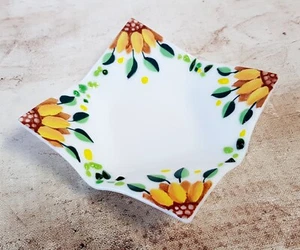 White Glass Candlestick with Hand Painted Sunflowers, Housewarming Gifts - Picture 1 of 9