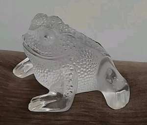 LALIQUE Vintage Signed Crystal Gregoire Frog Toad Figurine Paperweight PERFECT - Picture 1 of 9