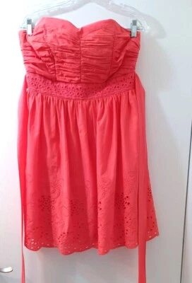 Vestido sin tirantes My Michelle Sundress (11) coral ojales  Foto 1 de 4