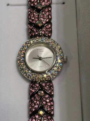 NUEVO Reloj Suzanne Somers Multicolor Banda Piedra Chevron Cristal Foto 1 de 4