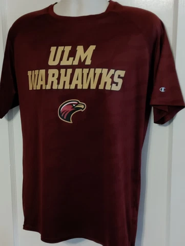 Champion ULM Warhawks Large Shirt College Football Maroon Camo Cover