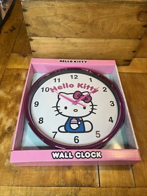 🎀НАСТЕННЫЕ ЧАСЫ HELLO KITTY АНАЛОГОВЫЙ ДИСПЛЕЙ БОЛЬШОЙ ДИАМЕТР 13,5 ДЮЙМА НОВЫЕ SANRIO - Изображение 1 из 4