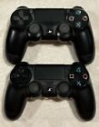 2 Sony PlayStation 4/PS4 Dual shock Wireless /USB Controllers Black - FOR PARTS