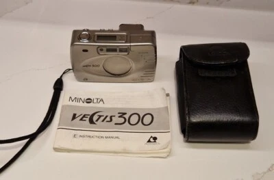 Rare Minolta Vectis 300, Stainless Steel APS Film Camera. TESTED  - Image 1 of 4