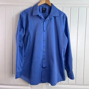 DKNY Men's Slim Fit Button Down Long Sleeve Dress Shirt Size 34/35 Blue - Picture 1 of 5