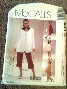 McCalls Sewing Pattern 4046 Womens Maternity XS-M Pants Shirt Dress Tunic Jacket - Picture 1 of 2