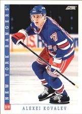 1993-94 Score Rangers Hockey Card #203 Alexei Kovalev