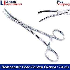 Dental Hemostatic Pean Forceps Curved Clamp Plier Toothed Surgical Instruments - Picture 1 of 6