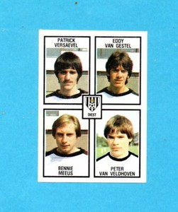 BELGIO-FOOTBALL 82-PANINI-Figurina n.399-VERSAEVEL+VAN GESTEL+-DIEST-Recuperata