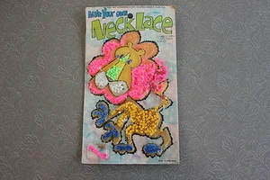 Jouet bazar vintage perle plastique réalisation collier neck Lace lion P119 - Picture 1 of 2