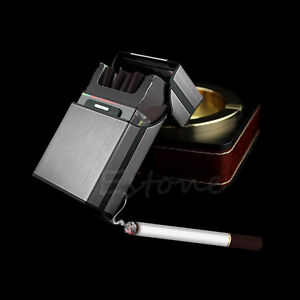 New Black Aluminum Metal Cigar Pocket Cigarette Tobacco Storage Case Box Holder