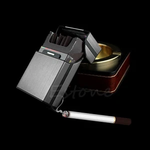New Black Aluminum Metal Cigar Pocket Cigarette Tobacco Storage Case Box Holder - Picture 1 of 7