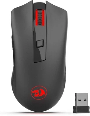 Redragon M652 Optical 2.4G Wireless Mouse with USB Receiver, Portable Black  - Image 1 of 4