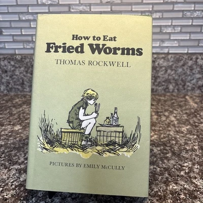 HOW TO EAT FRIED WORMS Book Thomas Rockwell Vintage 1973 Childrens 2 Dust Jacket - Image 1 of 4