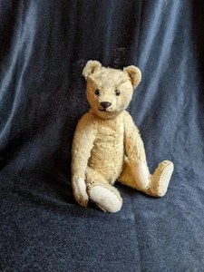 Teddy antik, Steiff?, 21 cm, Mohair blond - Bild 1 von 24