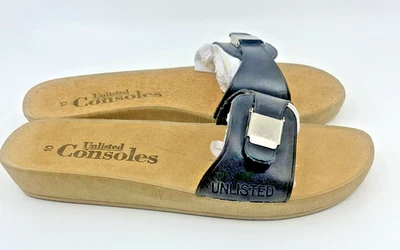 Consolas sin listar mujer talla 10 sandalia sin cordones hecha en Italia negra boho playa Foto 1 de 4