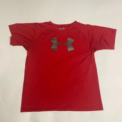 Under Armour HeatGear Red Short Sleeve T-Shirt Youth XL YXL Loose Fit Tee - Image 1 of 4