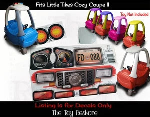 Ersatz-Aufkleber zum Wiederherstellen von Spielzeug passt Little Tikes Cozy Coupe II Feuerwehrauto... - Bild 1 von 5