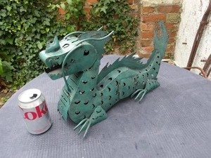Vintage Metall Drache 3 Teelichthalter - Kunsthandwerk Stil Spaß Design - Bild 1 von 19