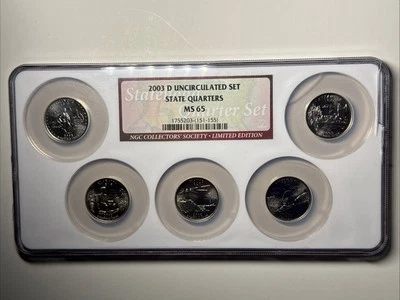 2003-D Set State Quarters Limited Edition NGC Collectors Society MS65 Slab Set - Image 1 of 2