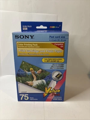 Sony SVM-75LS Print Cartridge & 4"x6" Photo Paper 75 Print Kit for DPP-SV/DPP-EX - Image 1 of 4