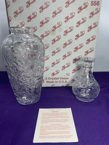 Princess House Fantasia #556 Juego de 2 jarrones de cristal 1994 vintage - Imagen 1 de 6