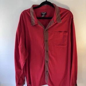 Ralph Lauren 100% Cotton Long Sleeve Button Down Shirt Red Size XL Aztec - Picture 1 of 8