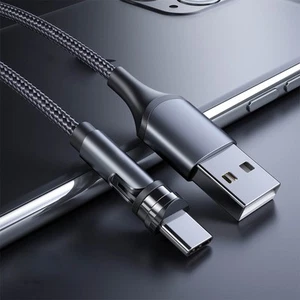 Nylon 3 in 1 Type C Charging Cable 540 Degree Rotating Magnetic Data Cable - Photo 1/8