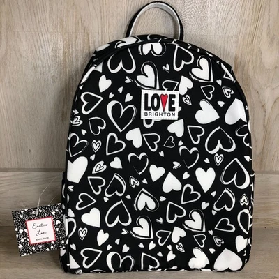 BRIGHTON "Endless Love" 限量版黑白心形背包 全新! — 第 1/4 张图片