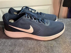 Nike Men Shoe Revolution 3 Size 13M Blue Athletic Running Sneaker - Picture 1 of 9