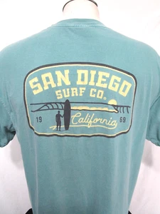 San Diego Surf Co. California Teal Blue T Shirt Men Sz XL - Picture 1 of 7