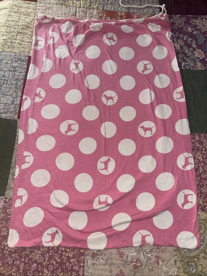 Bolso de lavandería Victoria's Secret rosa con cordón para perro de colección raro alrededor del año 2000 Foto 1 de 4