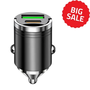 Cargador rápido de coche de 2 puertos USB con adaptador para teléfono celular iPhone Samsung Android - Imagen 1 de 8