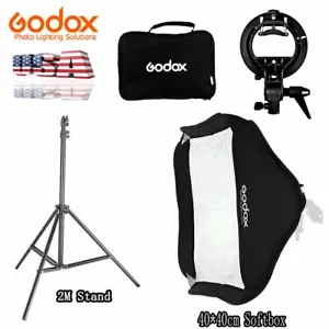 US Godox 40*40cm Bowens Mount Softbox+2m Light Stand Kit For AD200 200pro V860II - Picture 1 of 6