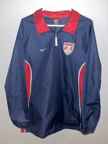 VTG Nike US Soccer National Team Stitched 1/4 Zip Pullover Windbreaker Mens S Cover