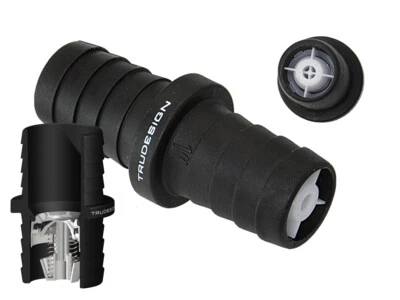 TRUDESIGN Rückschlagventil Nylon/GFK für Schlauch 19mm bis 50mm Farbe schwarz