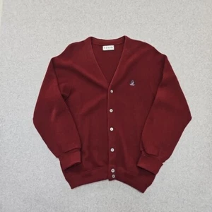 Cárdigan suéter vintage Izod para hombre talla grande rojo oscuro abuelo EE. UU. - Imagen 1 de 10