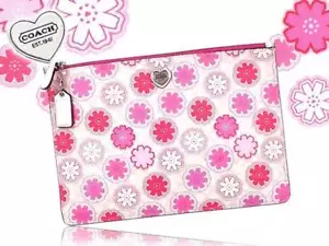 Coach Flower Print Signature Medium Tablet Tech Case Pouch F67784 - Picture 1 of 8